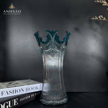 Lọ hoa pha lê Haida Xanh Răng Cưa Bó Mạ