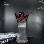 Lọ Hoa Pha Lê Haida Đỏ Răng Cưa Bó Mạ