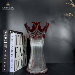 Lọ Hoa Pha Lê Haida Đỏ Răng Cưa Bó Mạ