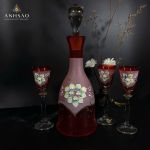 Bộ Bình Rượu Pha Lê Cao Cấp Họa Tiết Hoa Nổi – Sang Trọng Và Tinh Xảo