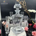 Bộ Bình Rượu Pha Lê Trong Suốt Ly Đáy Xoáy