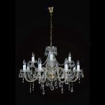 Đèn Pha Lê Treo Trần Belle 12 Bóng Cổ Điển Beta Vàng