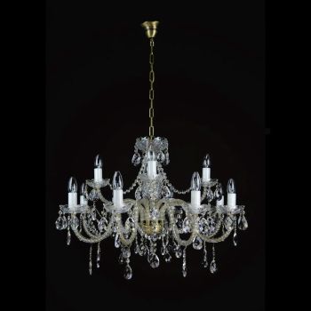 Đèn Pha Lê Treo Trần Belle 12 Bóng Cổ Điển Beta Vàng