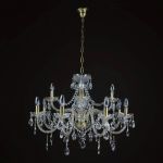 Đèn Pha Lê Treo Trần Belle 12 Bóng Cổ Điển Beta Vàng