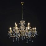 Đèn Pha Lê Treo Trần Belle 12 Bóng Cổ Điển Beta Vàng