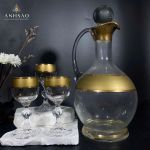 Bộ Bình Rượu Pha Lê 6 Ly Khảm Vàng Cao Cấp