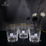 Cốc Pha Lê Arnstadt Đức Mài Hoa Dây Viền Vàng Cao Cấp
