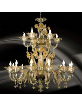 Đèn Pha Lê Treo Trần Italy Venetiae – Hoàng Kim Rực Rỡ