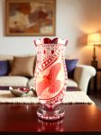 LỌ HOA PHA LÊ KHẮC CHIM HỒNG