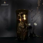 Lọ Hoa Pha Lê EGERMAN Vẽ Hoa Đào Miệng Loe