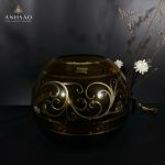 Lọ Hoa Pha Lê EGERMAN Dáng Tròn Vẽ Lá Cao Cấp