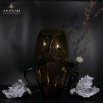 Lọ Hoa Pha Lê EGERMAN Vẽ Lá Miệng Chum Cao Cấp