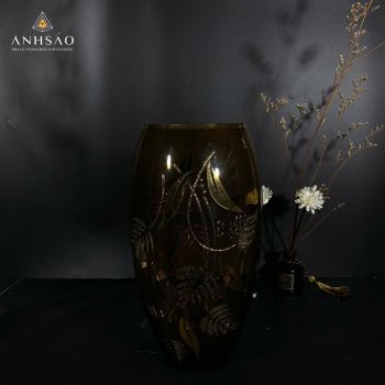 Lọ Hoa Pha Lê EGERMAN Vẽ Lá Miệng Chum Cao Cấp