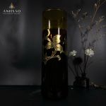 Lọ Hoa Pha Lê EGERMAN Ống Vặn Gân Vẽ Lá