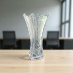 Lọ Hoa Pha Lê Trắng Điêu Khắc 30cm