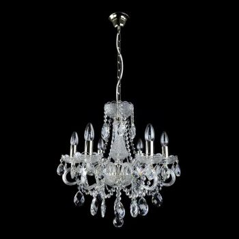 Đèn Pha Lê Bạc Diamant - 6 Bóng Sang Trọng Tô Điểm Không Gian