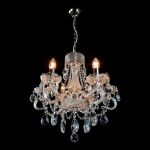 Đèn Pha Lê Bạc Diamant - 6 Bóng Sang Trọng Tô Điểm Không Gian