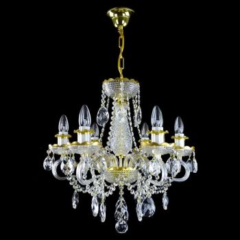 Đèn Pha Lê Vàng Diamant - 6 Bóng Ánh Sáng Sang Trọng Và Đẳng Cấp