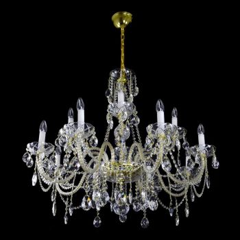 Đèn Pha Lê Treo Trần Belle 12 Bóng Cổ Điển Alpha Cao Cấp