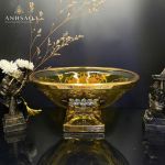 Âu pha lê chân đế mạ vàng