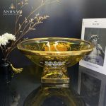Âu pha lê chân đế mạ vàng