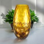 Lọ hoa pha lê Egermann hoạ tiết chấm bi size 30cm