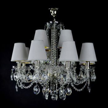 Đèn Pha Lê Treo Trần Maniera 12 Bóng Alpha Có Chụp